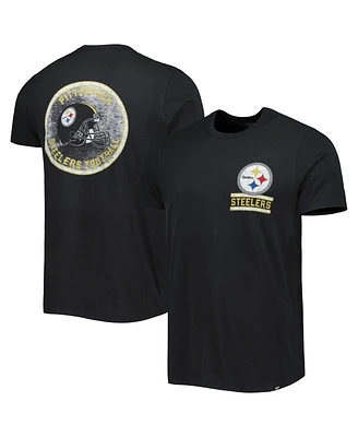 Men's '47 Brand Black Pittsburgh Steelers Open Field Franklin T-shirt