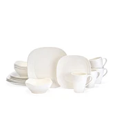 Mikasa Swirl Square 16 Piece Dinnerware Set, Service for 4
