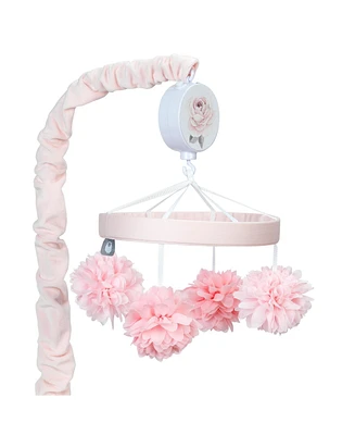 Lambs & Ivy Signature Botanical Baby Pink Floral Musical Baby Crib Mobile