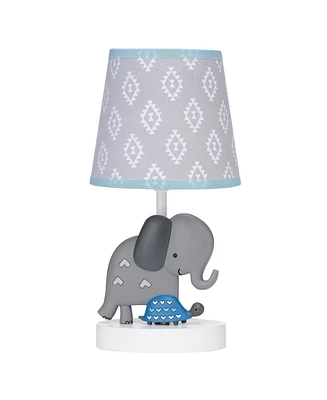 Bedtime Originals Jungle Fun Gray Elephant/Turtle Nursery Lamp with Shade & Bulb