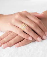 3-Pc. Set Cubic Zirconia Beaded, Heart, & Bezel Stack Rings