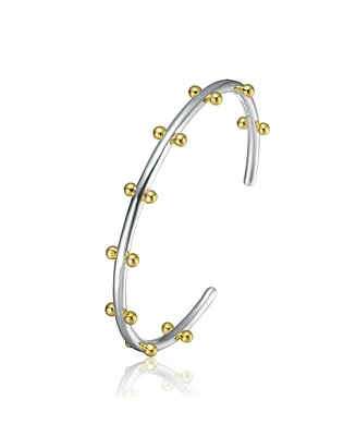 Ra Rhodium and 14K Gold Plated Cuff Bracelet