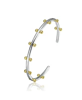 Ra Rhodium and 14K Gold Plated Cuff Bracelet