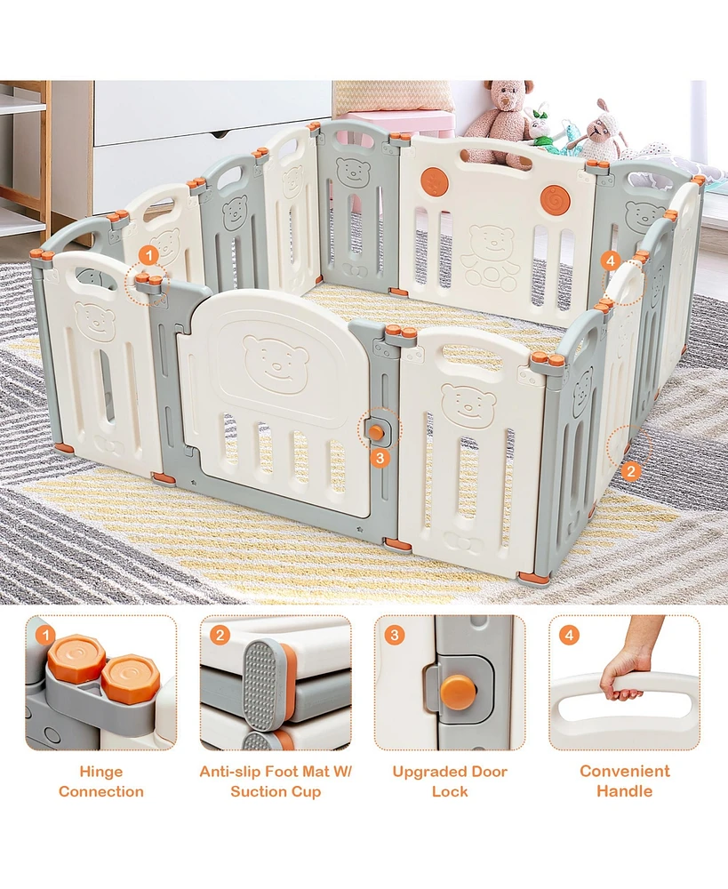 Costway Baby 14 Panel Foldable Playpen Activity Center