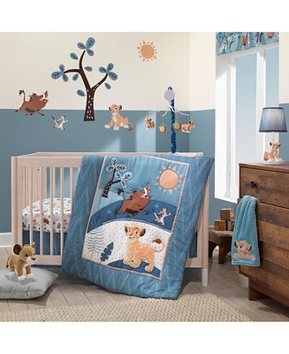 Lambs & Ivy Disney Baby Lion King Adventure Blue 3-Piece Crib Bedding Set by