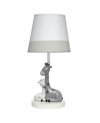 Lambs & Ivy Jungle Friends White/Gray Giraffe Nursery Lamp with Shade & Bulb