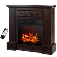 32'' Electric Fireplace Mantel Tv Stand Space Heater