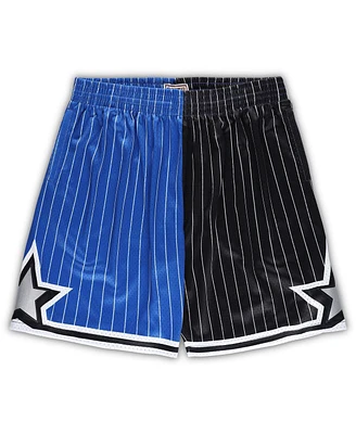 Men's Mitchell & Ness Blue, Black Orlando Magic Big and Tall Hardwood Classics Split Swingman Shorts