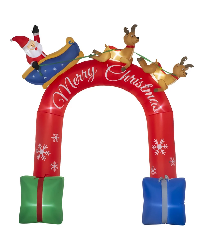 Outsunny 9ft Inflatable Christmas Arch with Built-in Led for Garden Lawn Party