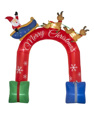 Outsunny 9ft Inflatable Christmas Arch with Built-in Led for Garden Lawn Party