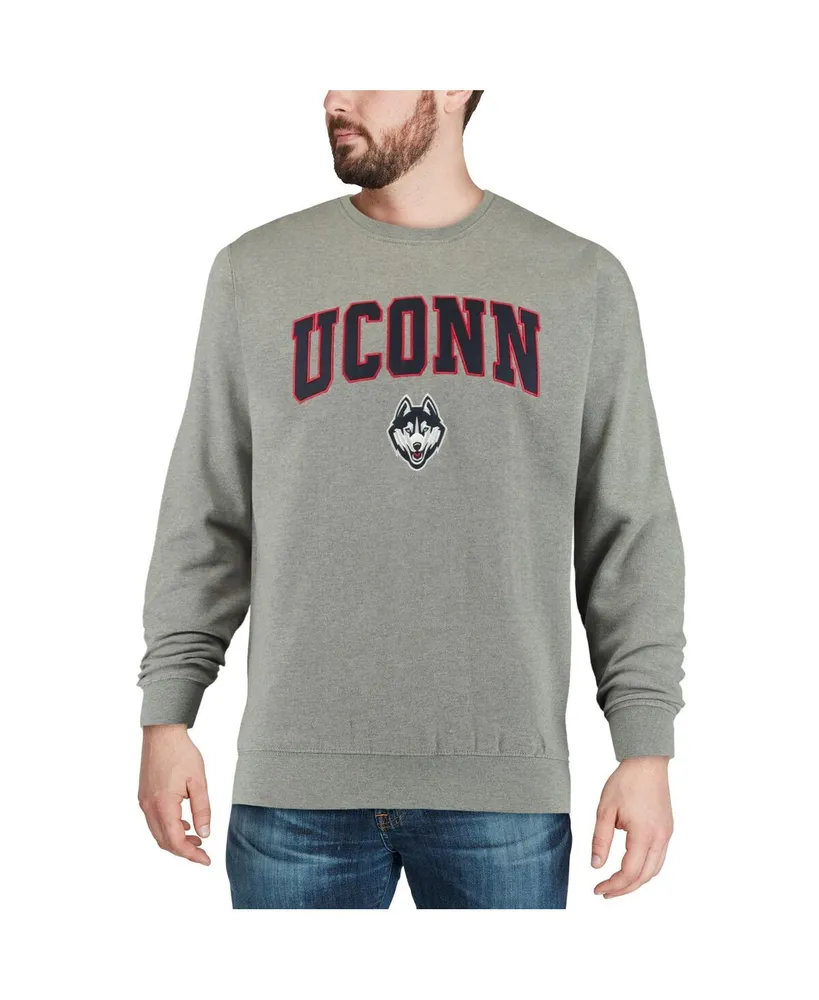 Colosseum Men's UConn Huskies Arch and Logo Crew Neck Sweatshirt