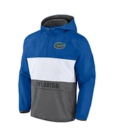 Men's Fanatics Royal, Heather Gray Florida Gators Victory On Raglan Quarter-Zip Hoodie