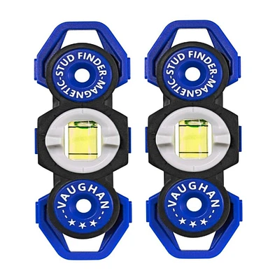 Vaughan 2 Pack Pocket Sized Magnetic Stud Finders and Levels Blue