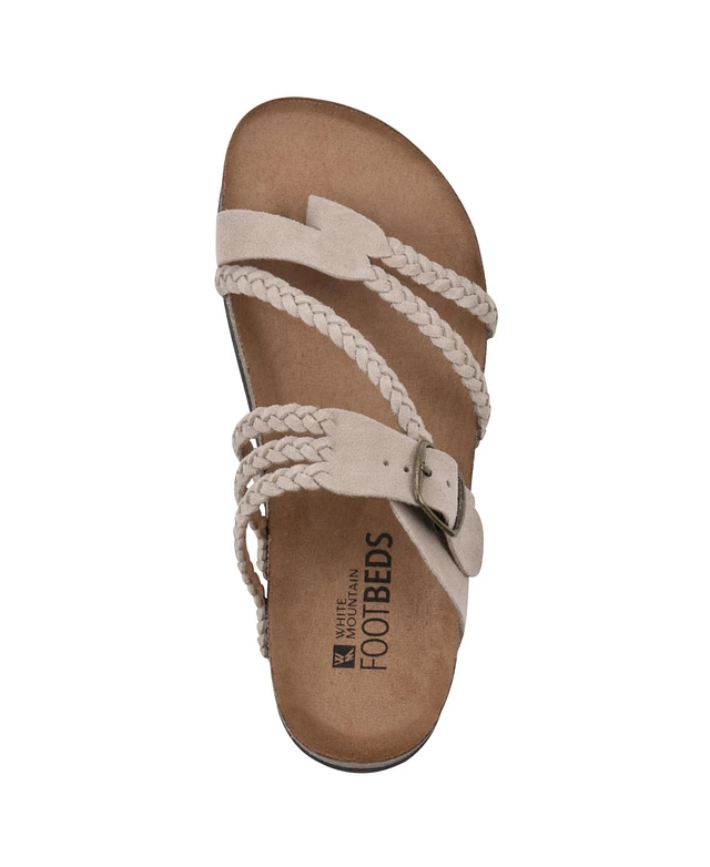 Hayleigh Womens White Footbed Sandals WHITE MOUNTAIN Women's
