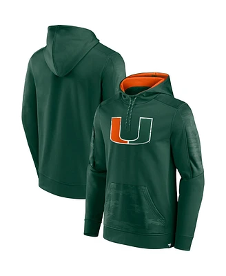 Men's Fanatics Green Miami Hurricanes On The Ball Pullover Hoodie