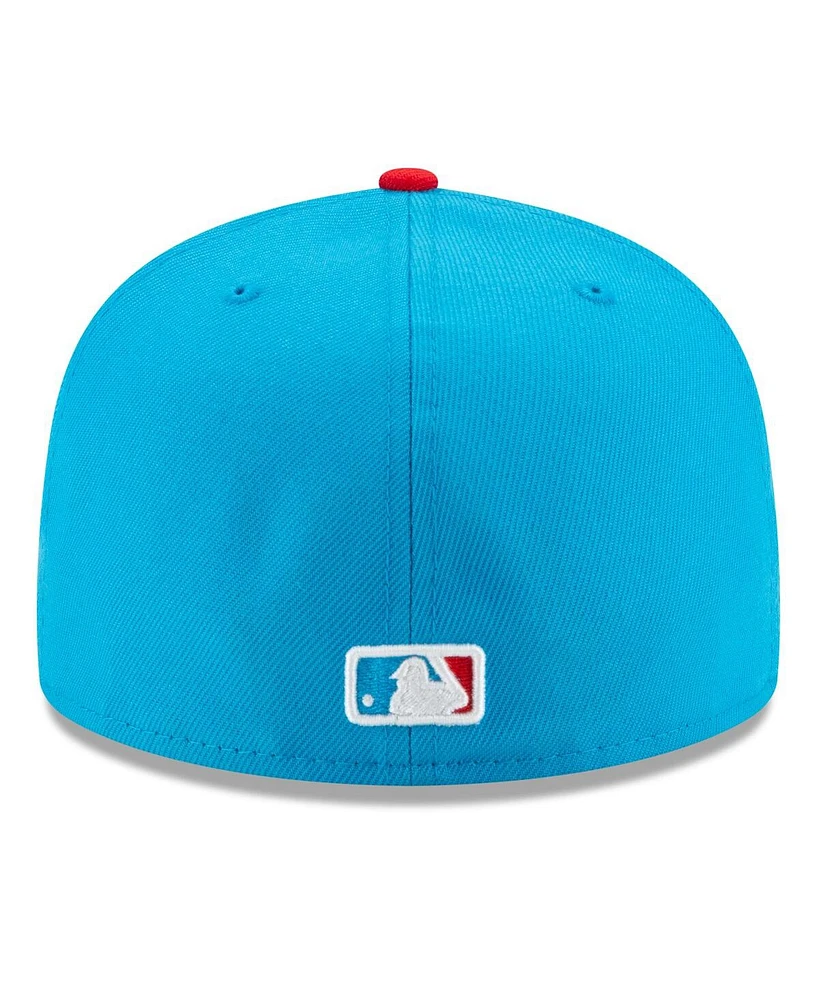Men's New Era Blue, Red Miami Marlins City Connect 59FIFTY Fitted Hat