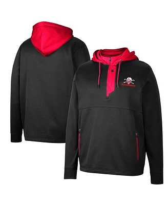 Men's Colosseum Black Nebraska Huskers Luge 3.0 Quarter-Zip Hoodie