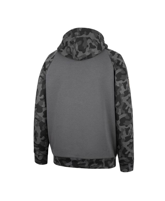 Men's Colosseum Charcoal Oklahoma State Cowboys Oht Military-Inspired Appreciation Camo Stack Raglan Pullover Hoodie