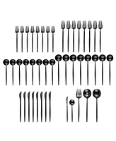 Hampton Forge Skandia Zephyr Black 45 Piece Flatware Set, Service For 8