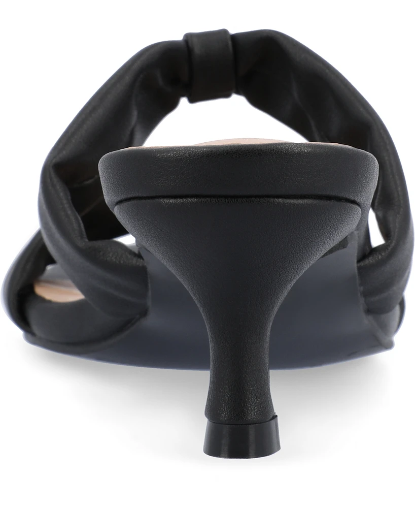 Journee Collection Women's Dyllan Double Strap Kitten Heel Dress Sandals