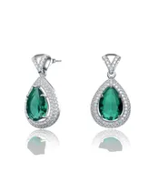 Gv Sterling Silver White Gold Cubic Zirconia Pear Drop Earrings