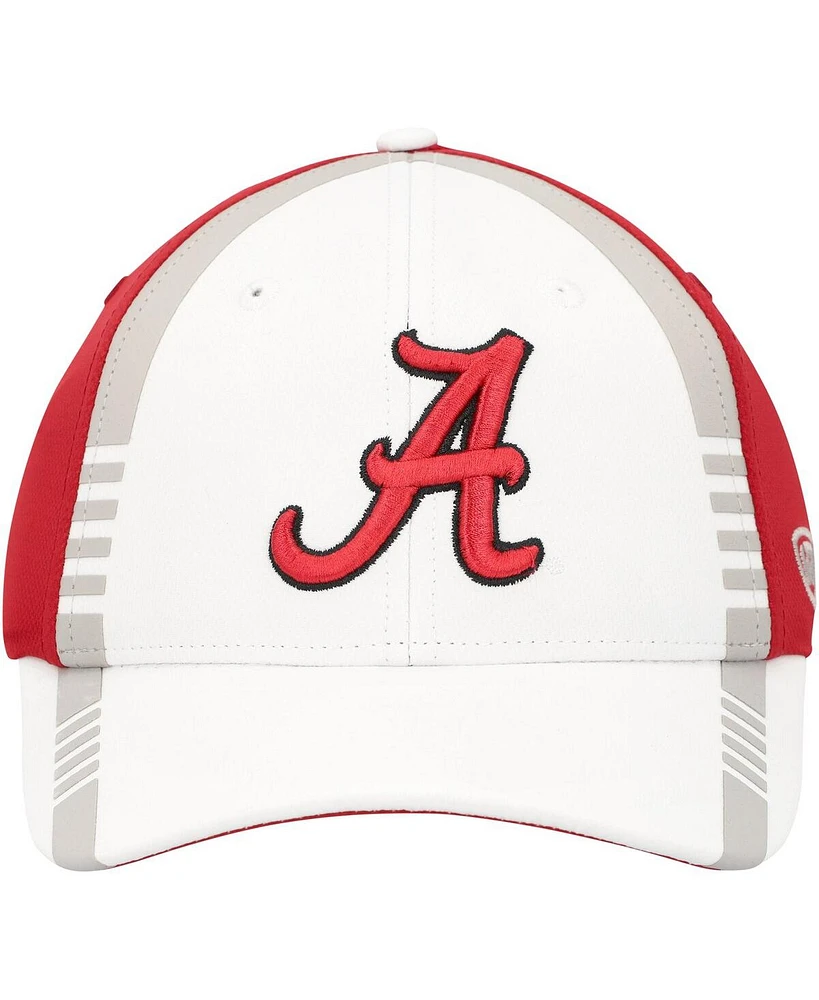Men's Top of the World White, Crimson Alabama Tide Iconic Flex Hat