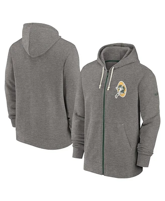 Men's Nike Heather Charcoal Green Bay Packers Historic Lifestyle Full-Zip Hoodie