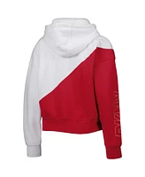 Women's Dkny Sport White, Red Tampa Bay Buccaneers Bobbi Color Blocked Pullover Hoodie