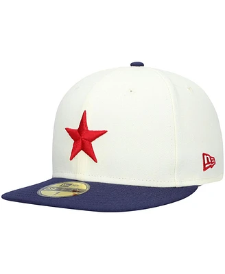 Men's New Era White Detroit Stars Cooperstown Collection Turn Back The Clock 59FIFTY Fitted Hat