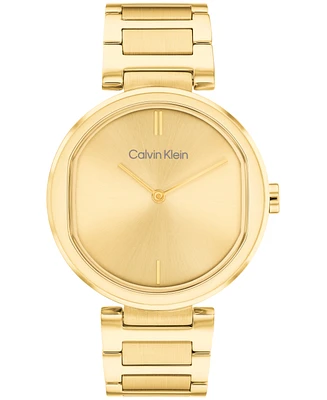 Calvin Klein Women's 2-Hand Gold-Tone Stainless Steel Bracelet Watch 36mm
