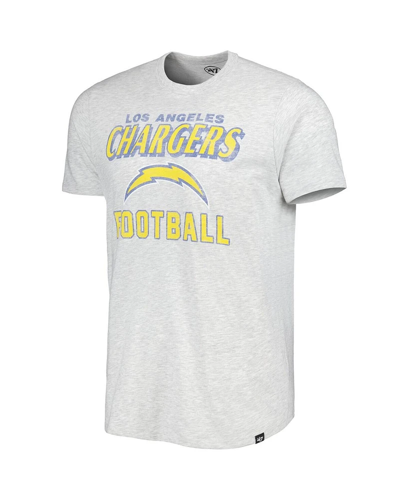 Men's '47 Brand Heathered Gray Los Angeles Chargers Brand Dozer Franklin T-shirt