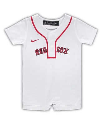 Newborn and Infant Boys and Girls Nike White Boston Red Sox Official Jersey Romper