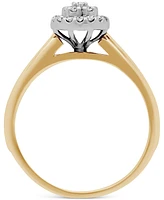 Diamond Halo Cluster Bridal Set (1/3 ct. t.w.) 14k Two-Tone Gold