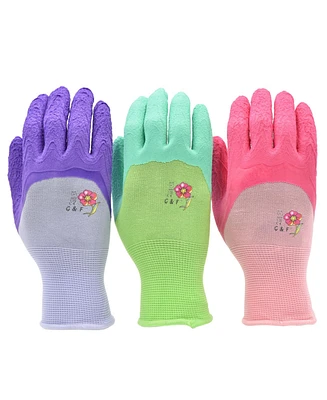 G & F Products Microfoam Women Garden Gloves, 3 Pairs