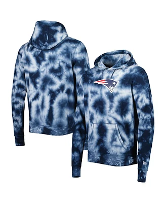 Men's New Era Navy New England Patriots Team Tie-Dye Pullover Hoodie