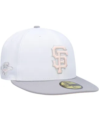Men's New Era White, Gray San Francisco Giants 2002 World Series Side Patch Undervisor 59FIFTY Fitted Hat