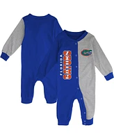Infant Boys and Girls Royal, Heather Gray Florida Gators Halftime Two-Tone Sleeper