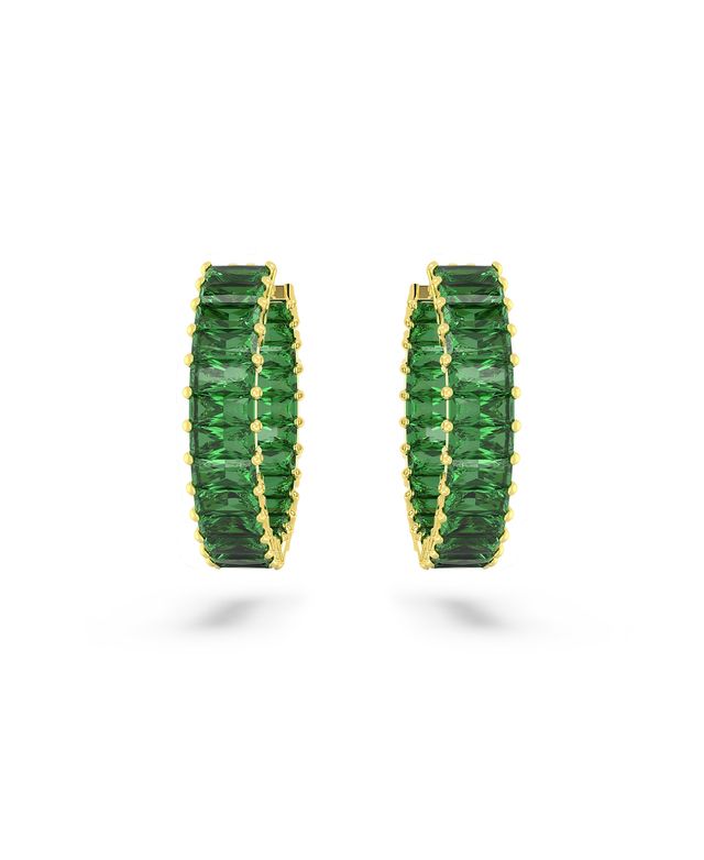 Swarovski Crystal Baguette Cut Matrix Hoop Earrings