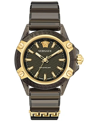 Versace Men's Swiss Icon Active Black Silicone Strap Watch 42mm