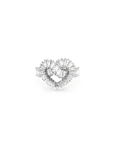 Swarovski Crystal Heart, White Matrix Cocktail Ring