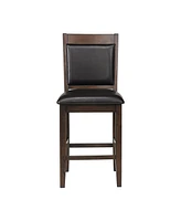 Coaster Home Furnishings 2-Piece Asian Hardwood Dewey Upholstered Counter Height with Footrest Chairs Set