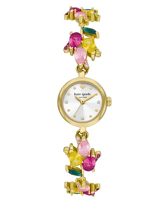 kate spade new york Women's Monroe Three Hand Quartz Gold-Tone Stainless Steel and Brass Watch 24mm