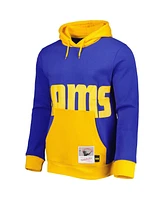 Men's Mitchell & Ness Royal Los Angeles Rams Big Face 5.0 Pullover Hoodie