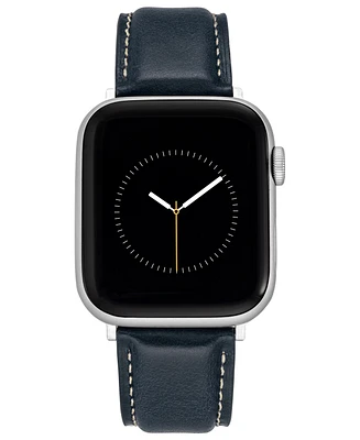 WITHit Navy Smooth Genuine Leather Band designed for Apple Watch 42mm (Series 1-3 only) & 44/45/46/49mm (Ultra & Ultra 2)
