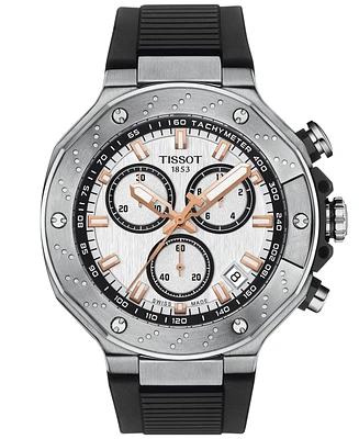 Tissot Men's Swiss Chronograph T-Race Black Strap Watch 45mm