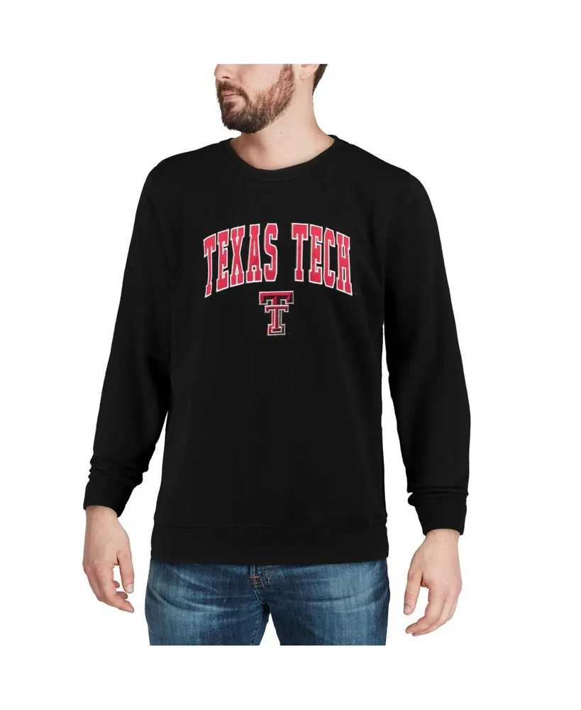 Colosseum Men's Texas Tech Red Raiders Arch and Logo Crew Neck Sweatshirt