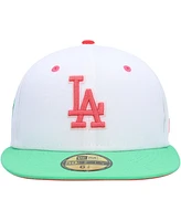 Men's New Era White, Green Los Angeles Dodgers Watermelon Lolli 59FIFTY Fitted Hat