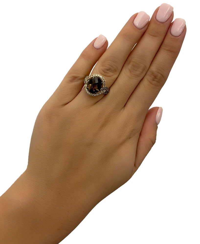 Le Vian Chocolate Quartz (4-1/5 ct. t.w.) & Diamond (1-7/8 ct. t.w.) Swirl Ring in 14k Gold