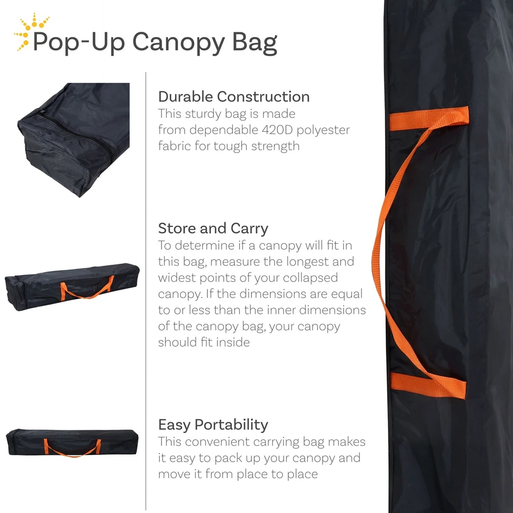 Standard Pop-Up Canopy 120D Polyester Carrying Bag - Black