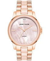 Anne Klein Women's Diamond Accent Ceramic & Metal Bracelet Watch 38mm